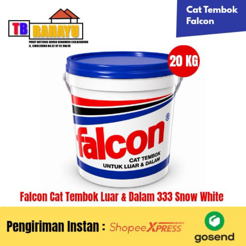 Falcon Cat Tembok 333 Snow White (Putih) , Cat Tembok Falcon 333 Snow White (Putih)- 20 KG