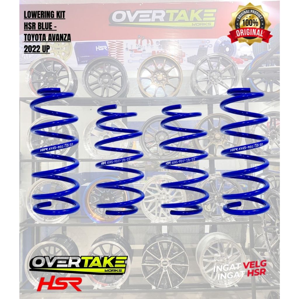 lowering kit LOWERING KIT HSR BLUE - TOYOTA AVANZA 2022 UP pnp untuk avanza guys