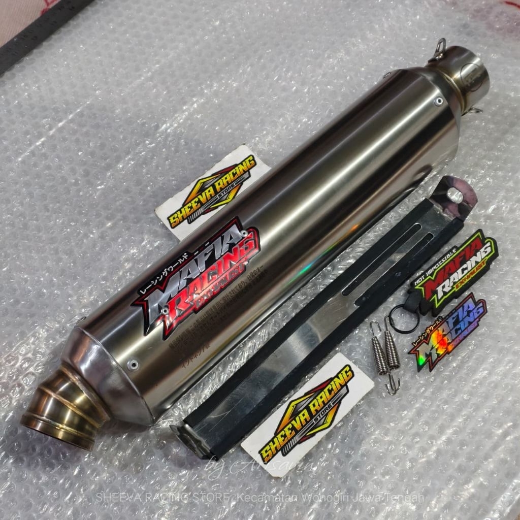 slincer knalpot racing mafia original model oval jenong dop cleo panjang 35cm inlet 50mm