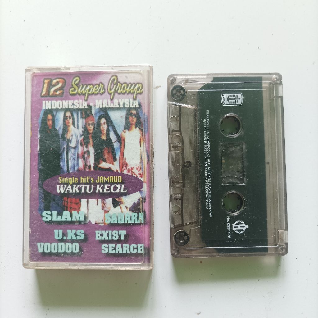 Original Kaset Pita Tape Musik 12 Super Group Indonesia Malaysia