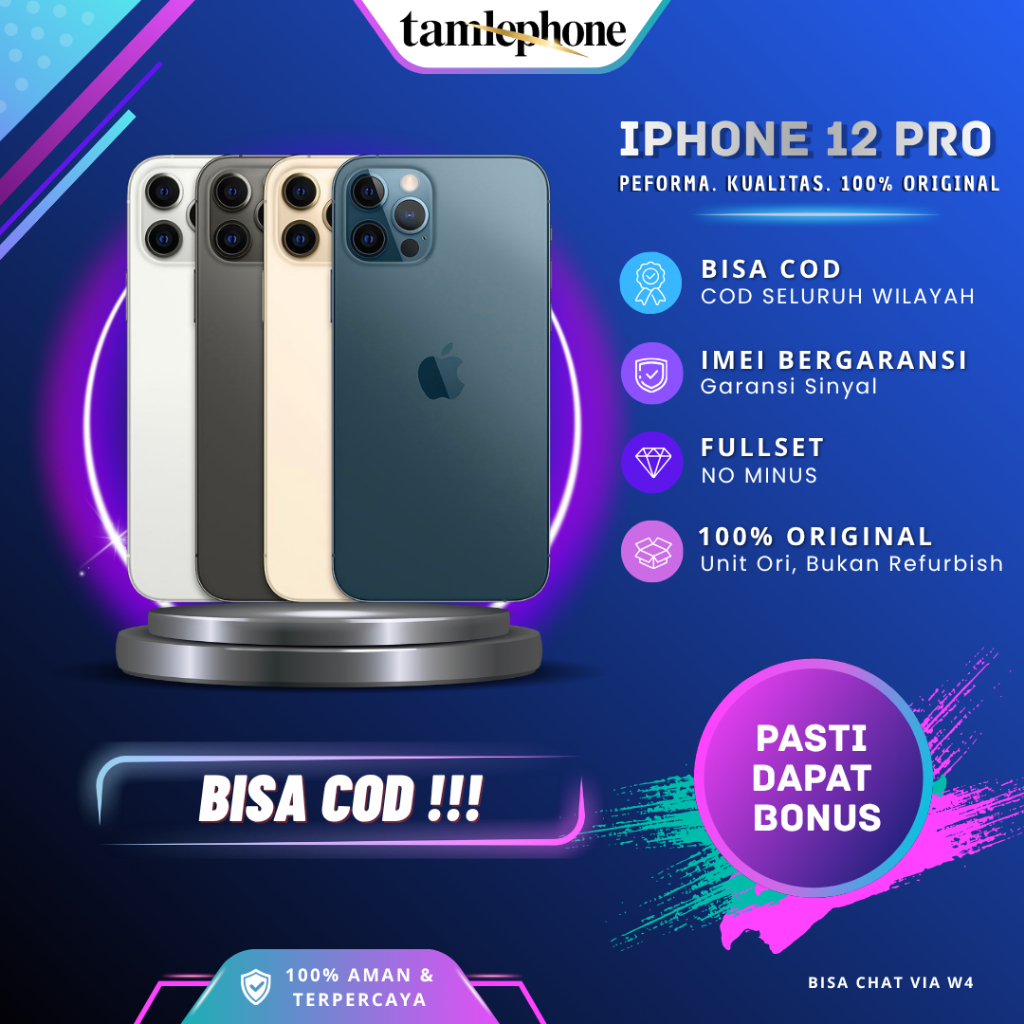 IPHONE 12 PRO MAX IMEI PERMANENT GARANSI 12 BULAN 100% ORIGINAL SECOND IPHONE FULLSET 128 GB 256 GB 