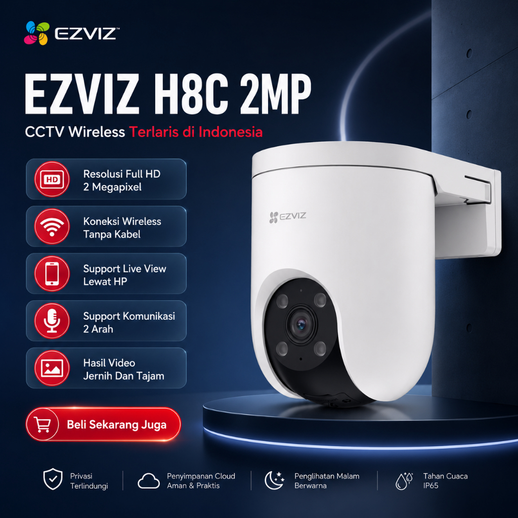 Kamera CCTV Wireless Wifi Ezviz H8C 2mp 1080P cctv wireless tanpa kabel