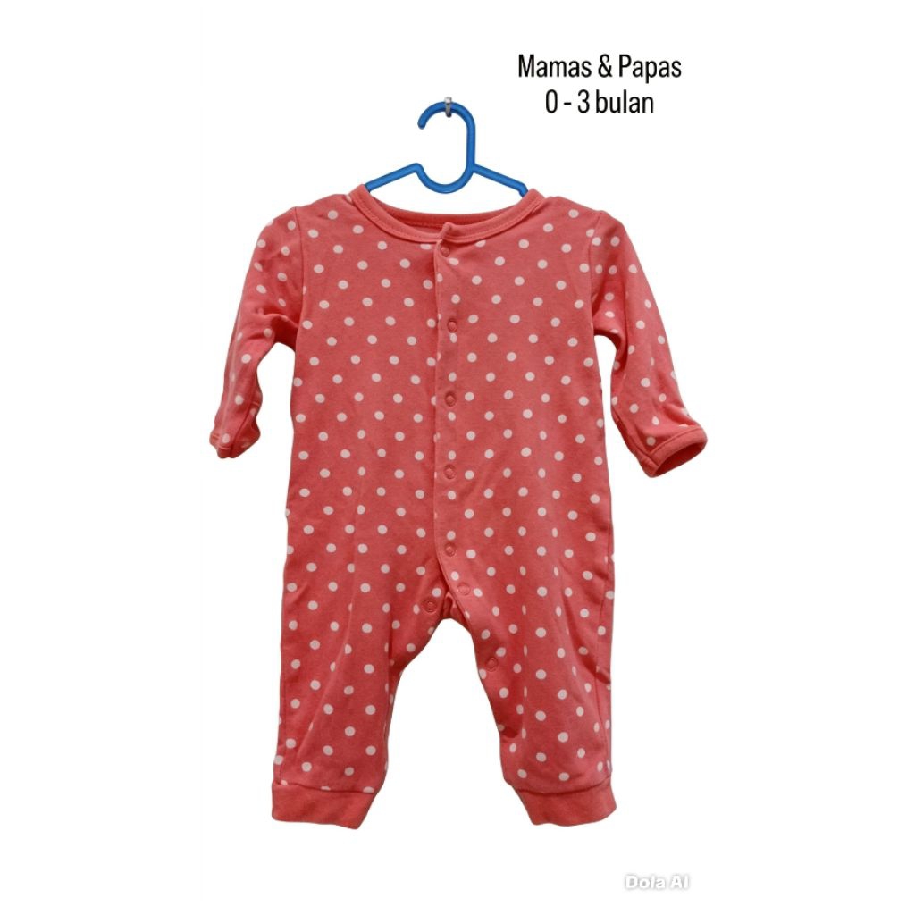 preloved sleep suit bayi mamas&papas usia 0-3 bulan