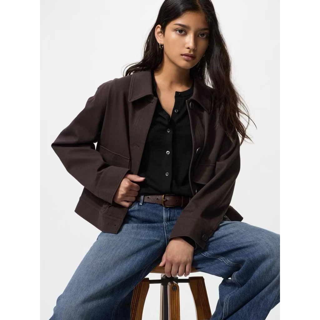 Jersey Relax Jacket Uniqlo - Dark Brown