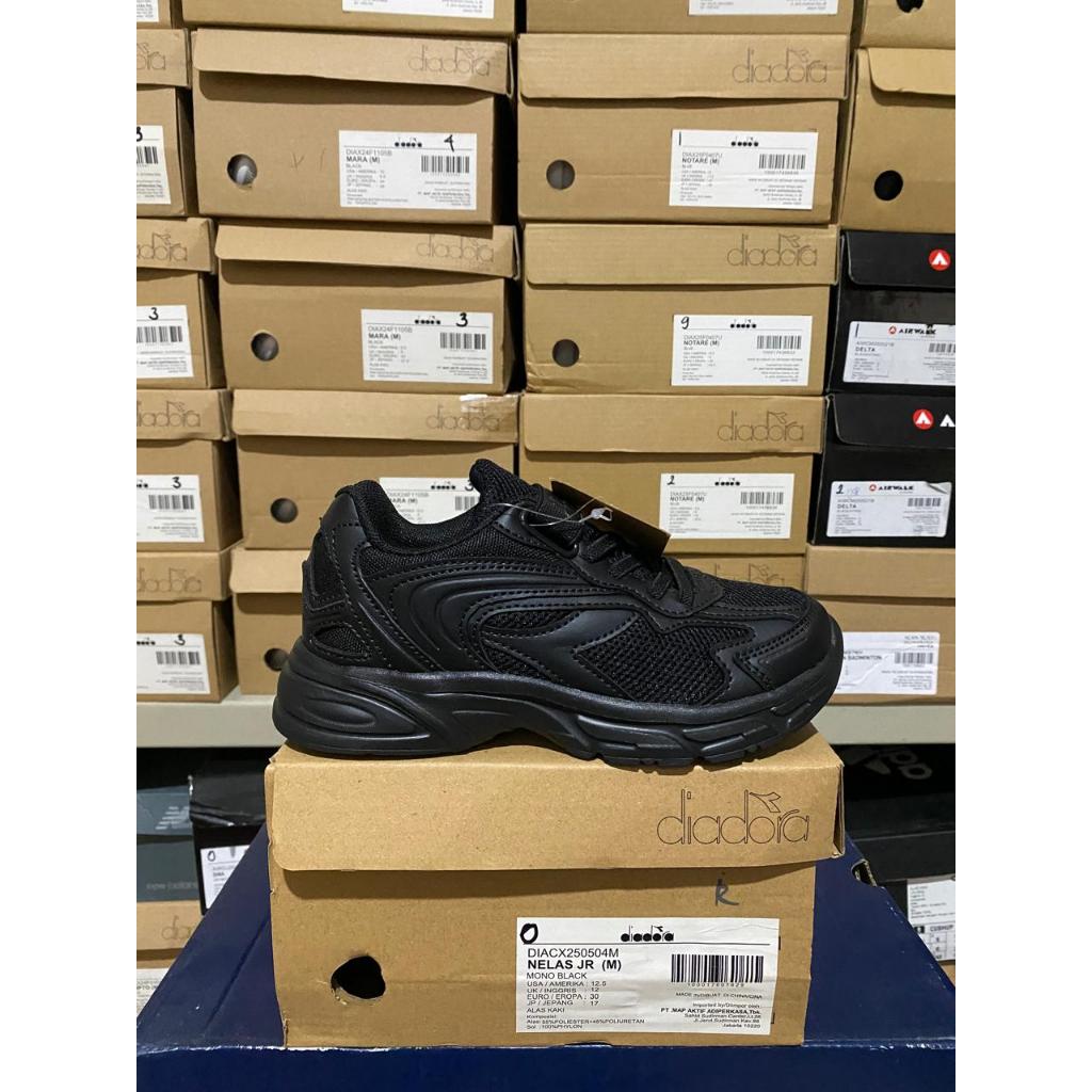 Diadora Nelas Jr Mono Black Kids Shoes Original