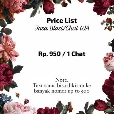 READY JASA BLAST WHATSAPP CHAT SPAM (WA) 850/NOMER