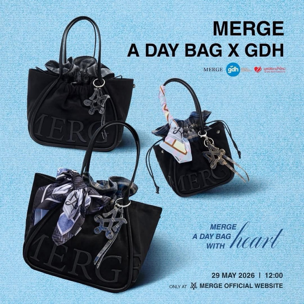 MERGE A DAY BAG WITH HEART GDH ORIGINAL THAILAND