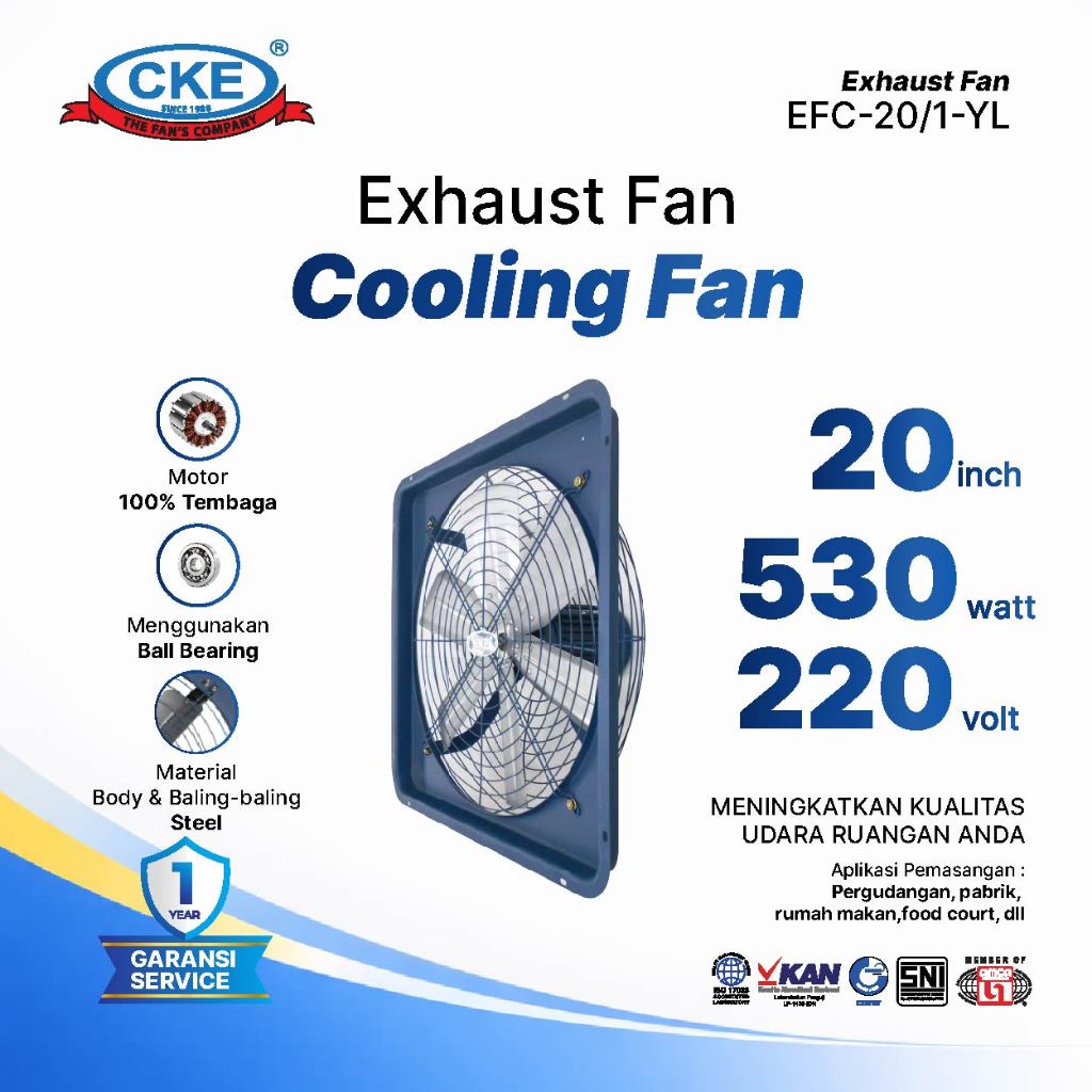 Exhaust Fan EFC 20 Inch Exhaust Dinding Eksos Dinding Blower Gedung