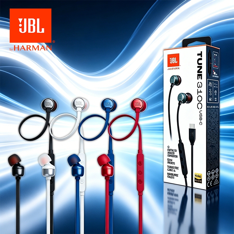 JBL TUNE 310C Type-C Original by Harman Earphone Berkualitas Suara Jernih & Bass Mantap