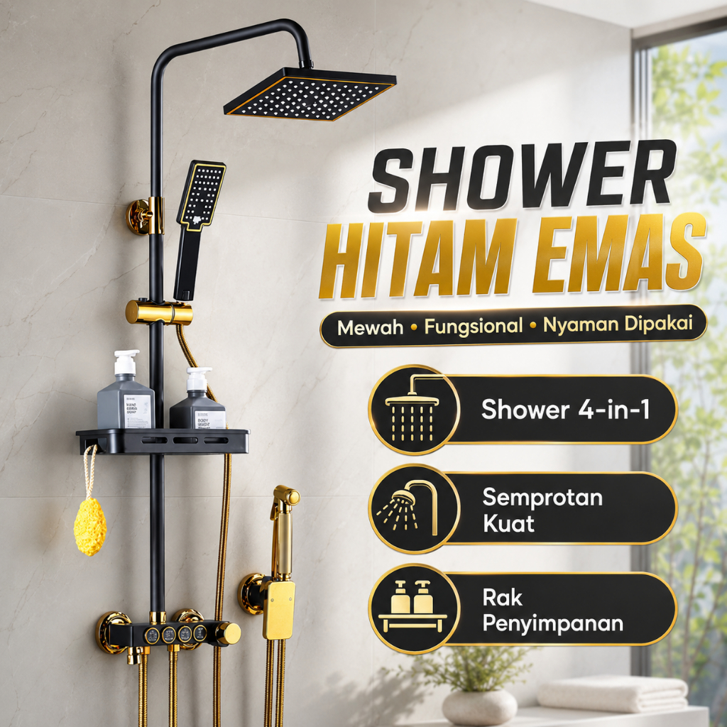 Shower kamar mandi shower mandi 4 in 1 shower set  shower panas dingin shower stainless Anti Karat