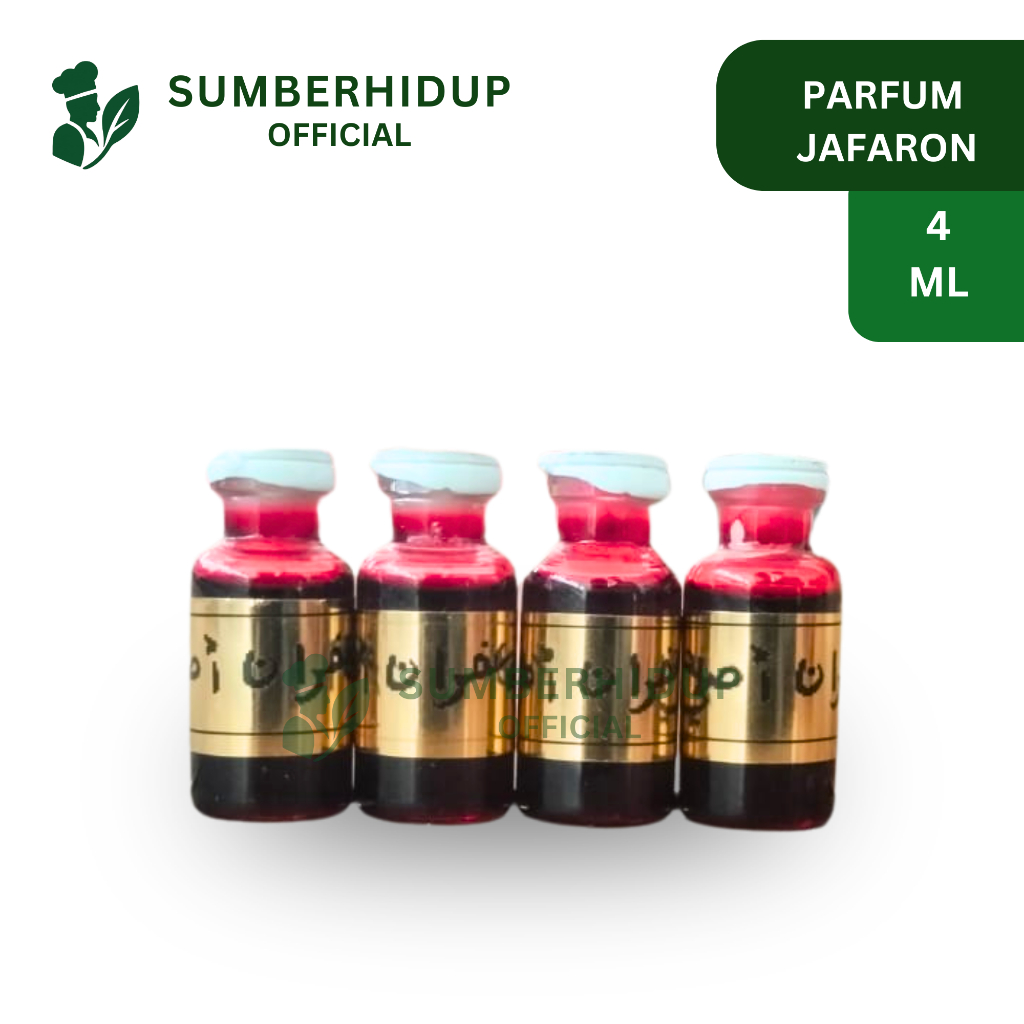 Minyak Jafaron Merah Asli 4 ml Original 100% - Biang Ja'faron Murni Non Alkohol Parfum Ibadah Sholat