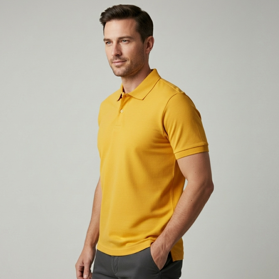 Adelard Basic Polo Shirt Pendek Pria Kuning Tua Mustard | Polo Shirt Pendek Pria Kuning Tua Mustard