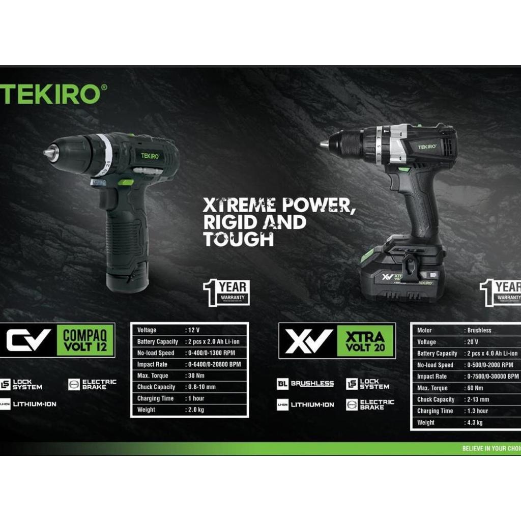 TEKIRO - Mesin Bor Baterai /Cordless Tekiro Japan Hammer Drill 13mm BRUSHLESS Terlaris CD-HD2048