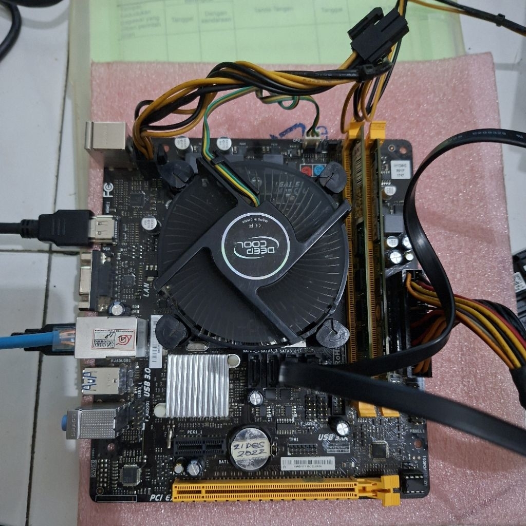 PAKETAN MOBO INTEL H110 BIOSTAR H110MHV3 | LGA 1151 DDR3 Mini ITX vs Processor Pentium G4600 2c/4t M