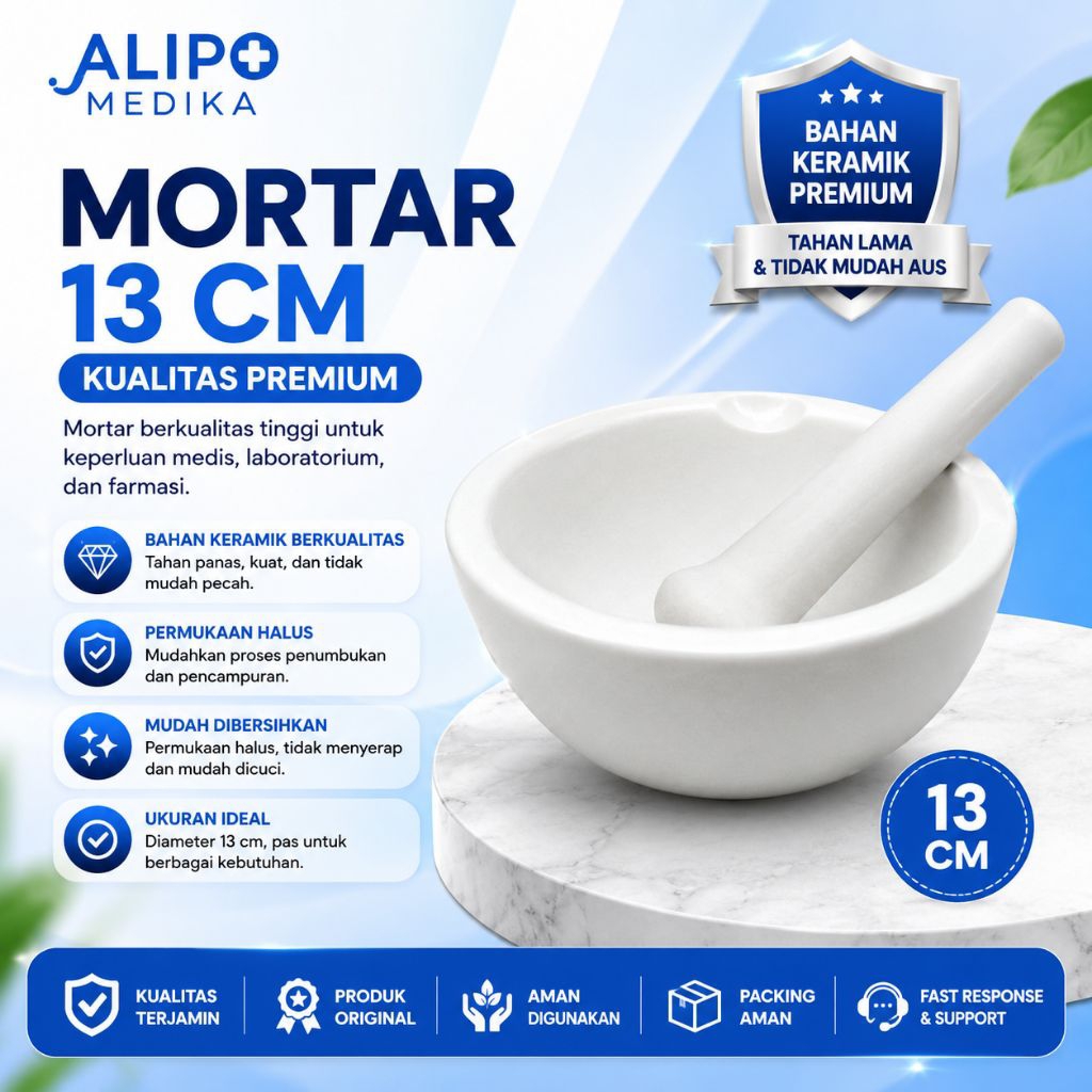 MORTAR 13 CM / LUMPANG 13 CM / ALAT PENUMBUK OBAT 13 cm