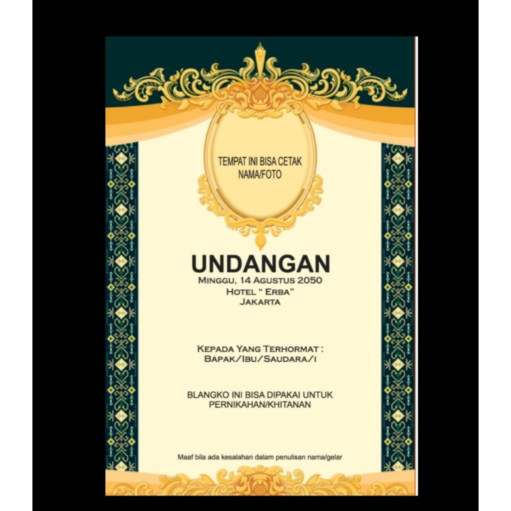ERBA 2517 Blangko Undangan Nikah Khitan Blangko Kosongan Undangan Pernikahan