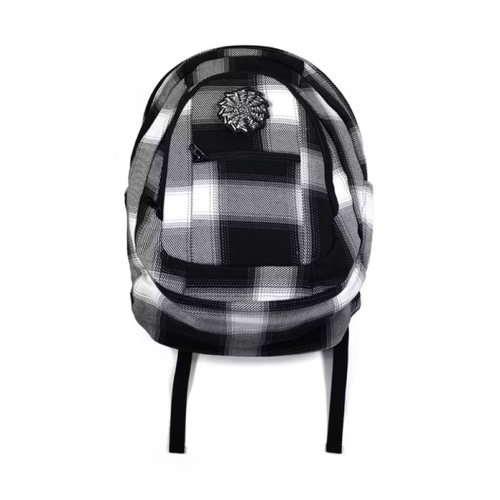 Backpack Nivienne White Black Plaid Thanksinsomnia (SEGEL PLASTIK)