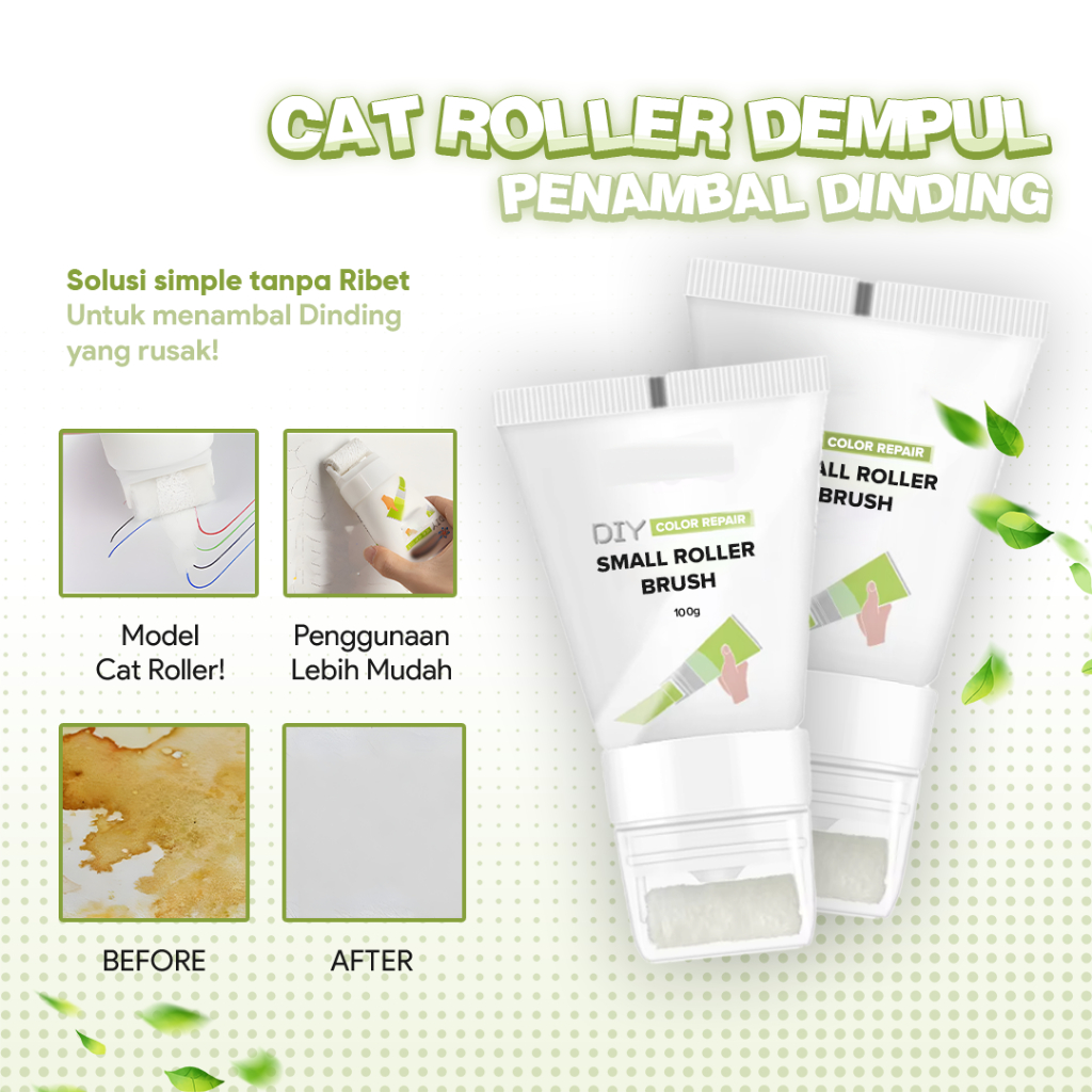 Cat Roller Dempul Penambal Dinding | Pembersih Dinding Tembok Kotor Kusam | Krim Pasta Pembersih Nod