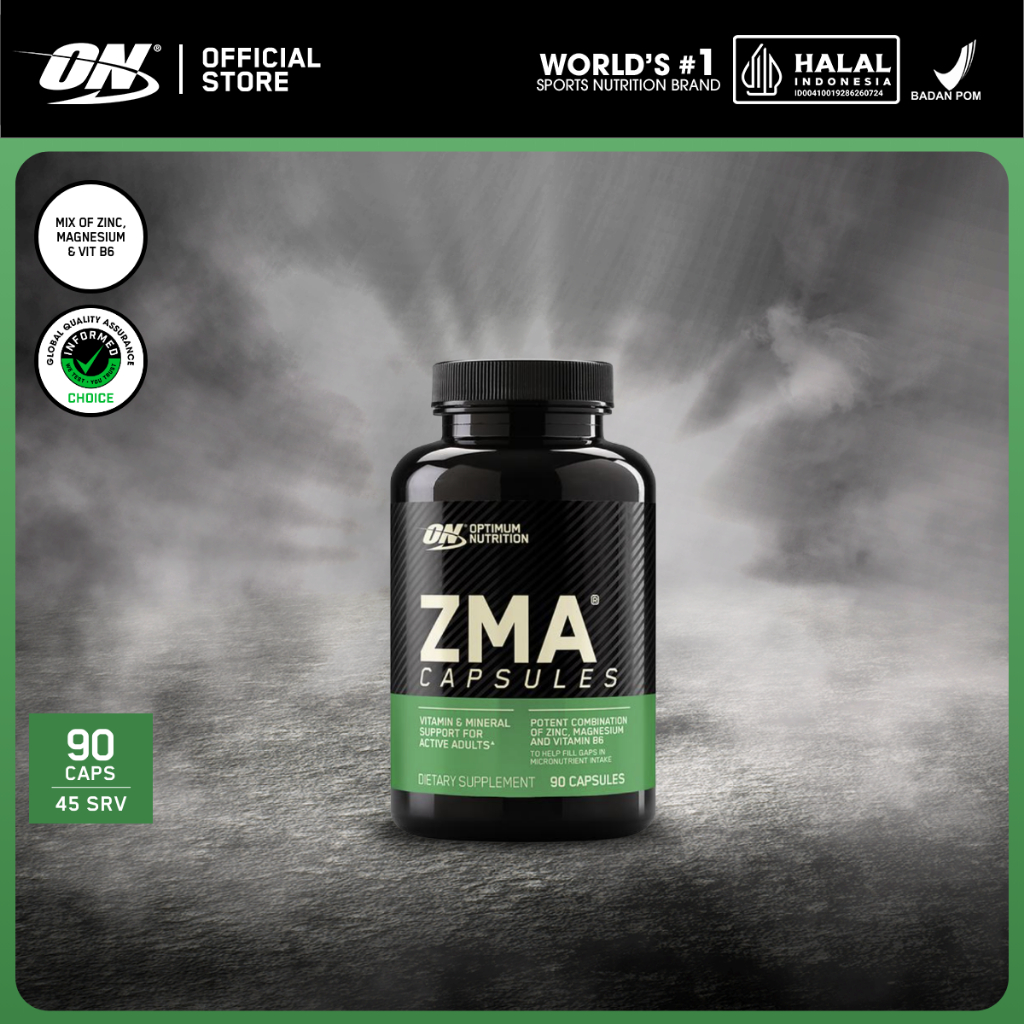 Optimum Nutrition ZMA 90 Kapsul - Suplemen / Gym / Zinc / Magnesium / Vitamin B6
