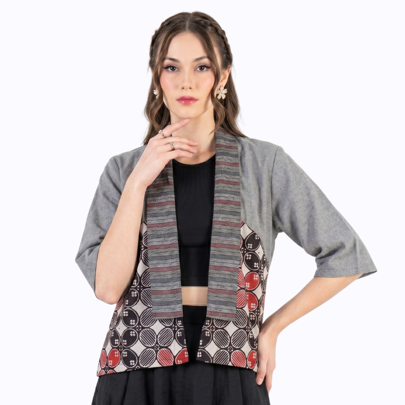 Blazer Batik Wanita - Atasan Batik - Bhatara Batik Lindsey - Outer Batik Modern Lengan Panjang
