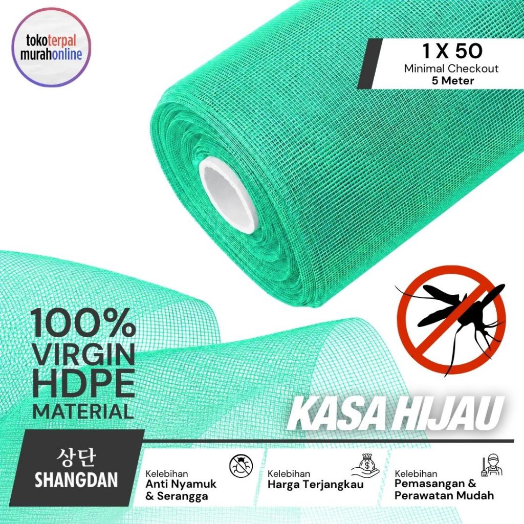 KASA HIJAU/ INSECT NET SHANGDAN Jaring Pertanian Greenhouse - Tahan Air, Kuat, Anti Karat