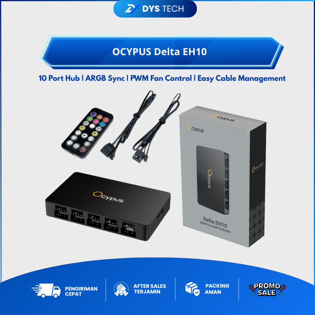 OCYPUS Delta EH10 10 Port Addressable RGB PWM Fan Hub Controller