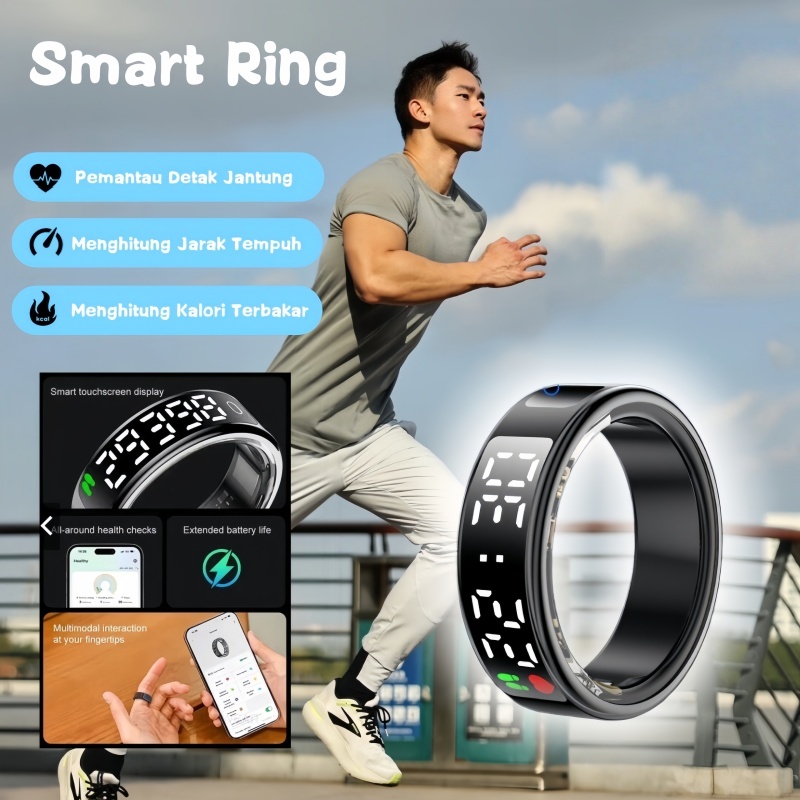 Cincin Pintar Layar LED Kontrol Cincin Pintar Edisi Khusus Piala Dunia Sepak Bola| Heart Rate Tracke