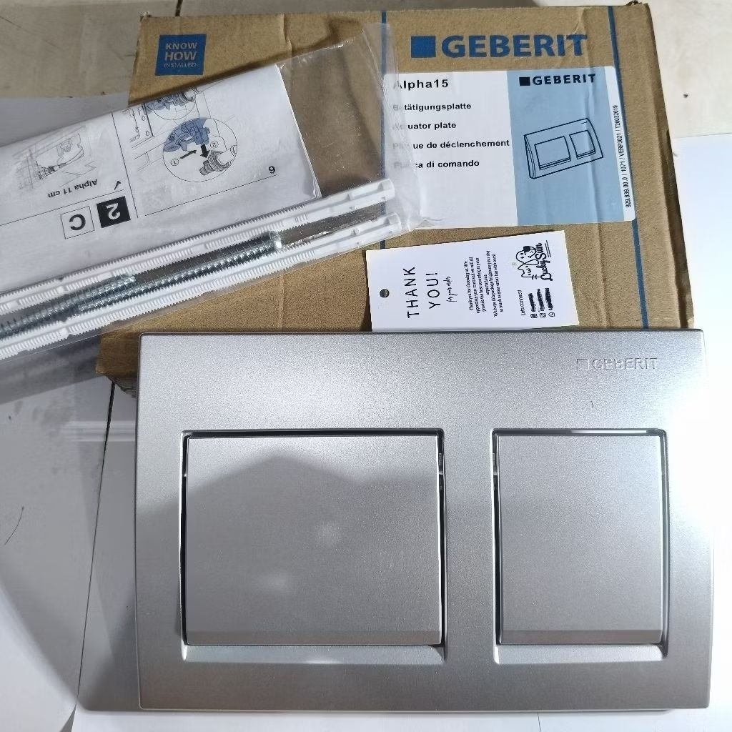 Tombol Flush WC Geberit Alpha15 – Flush Plate WC Tanam Dual Flush UP300 UP320 Chrome / Putih