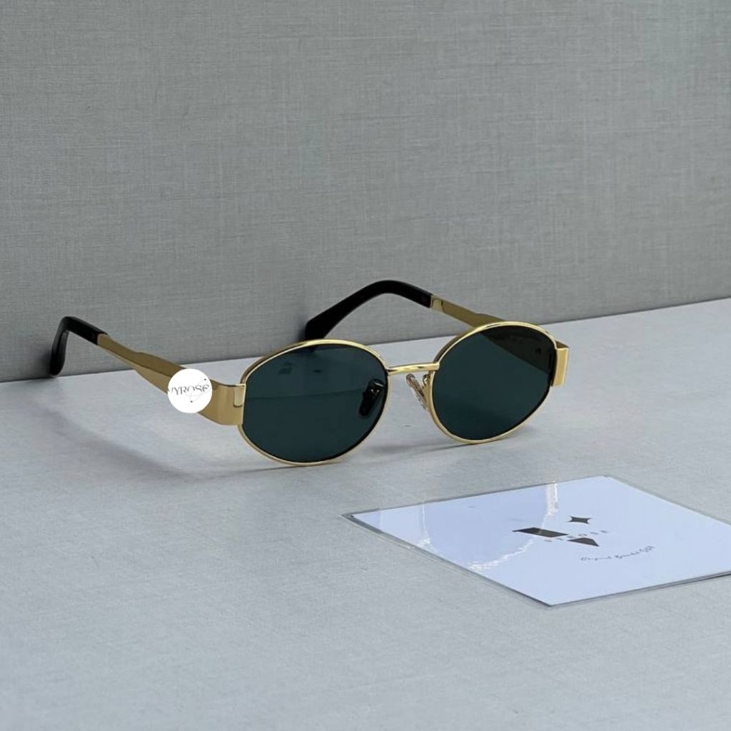 KACAMATA VYROSE TRIOMPHE METAL 01 SUNGLASSES FEATURING A GOLD METAL FRAME AND GREEN