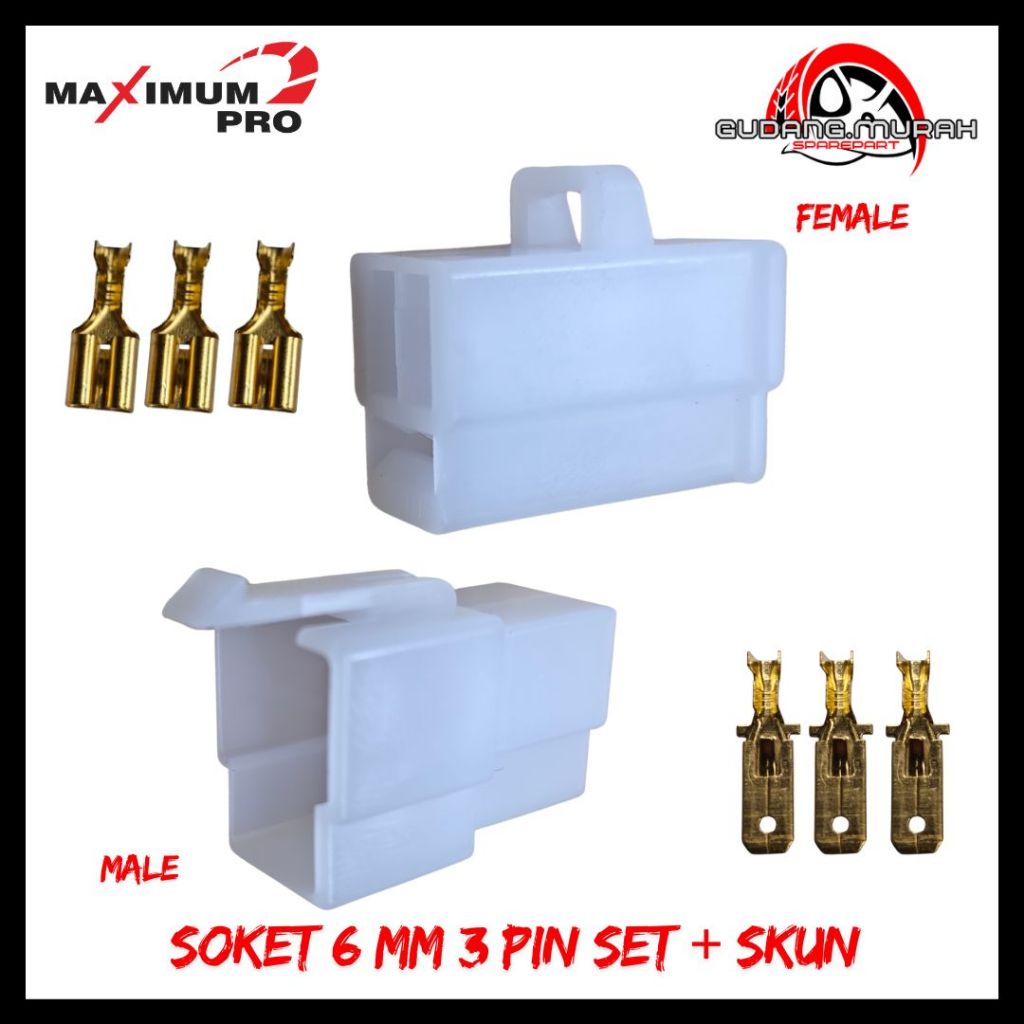 SOKET / SOCKET 3 PIN BESAR SOKET SPULL SUPRA X SOCKET 3 PIN 6 MM