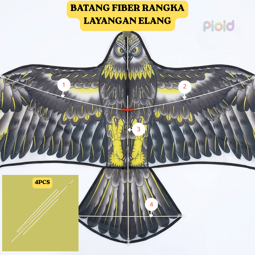 Batang Fiber Jeruji Rangka Untuk Layang-layang Elang