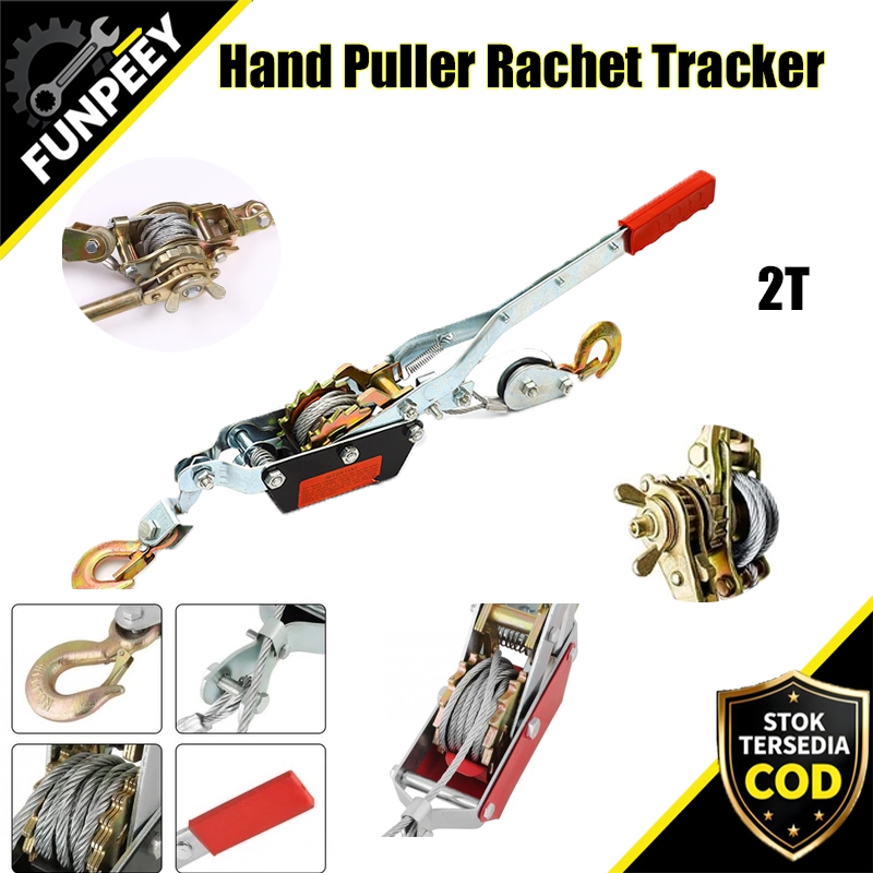 (Stok Tersedia)Hand Ratchet Puller Rachet Tracker Hand Takel 1/2/4TON - Tracktang Kodokan Penarik Ka