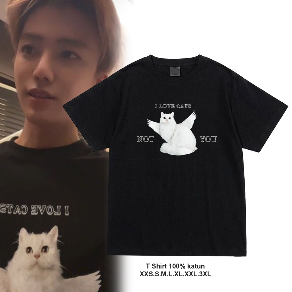 (cod) KAOS korean  nct Jaemin i love you cats NOT YOU ( Kucing duduk )