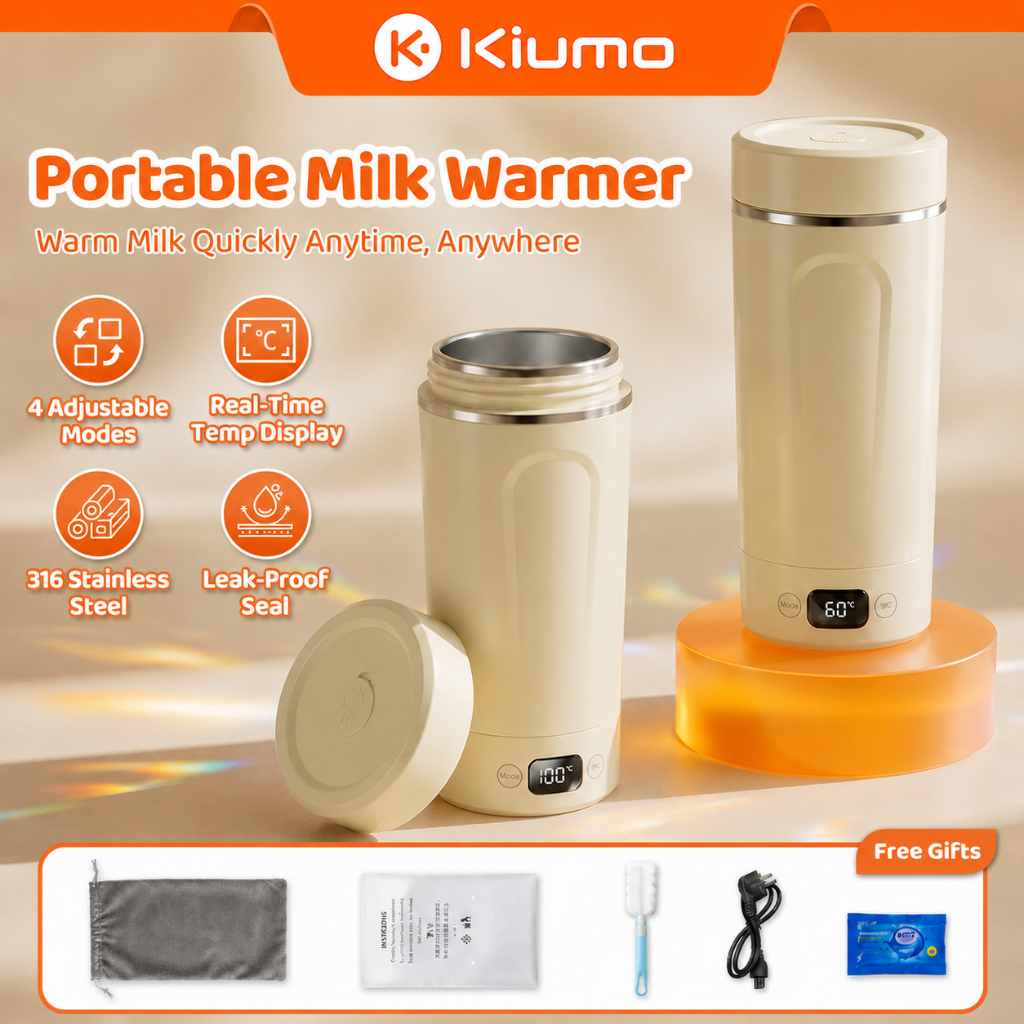 Kiumo Pemanas Air Listrik Portable LED Display Stainless Steel 304 Alat pembuat susu portabel Teko 3