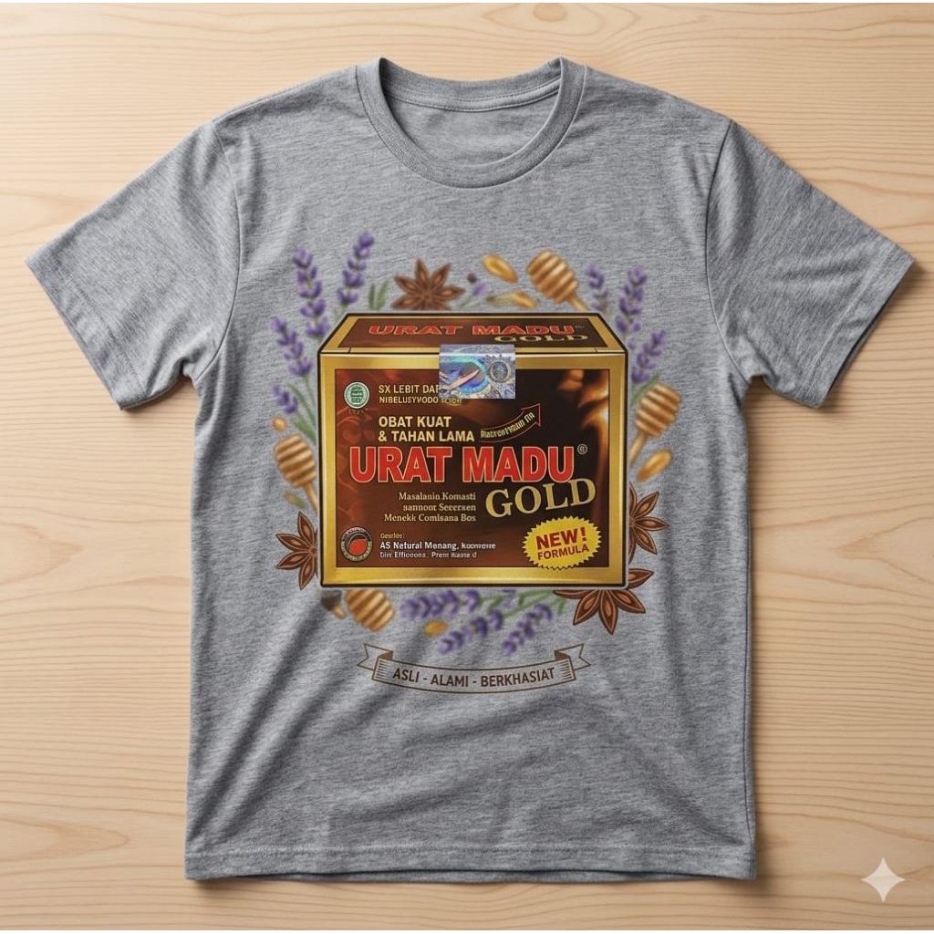 Kaos polos cap um warna gold