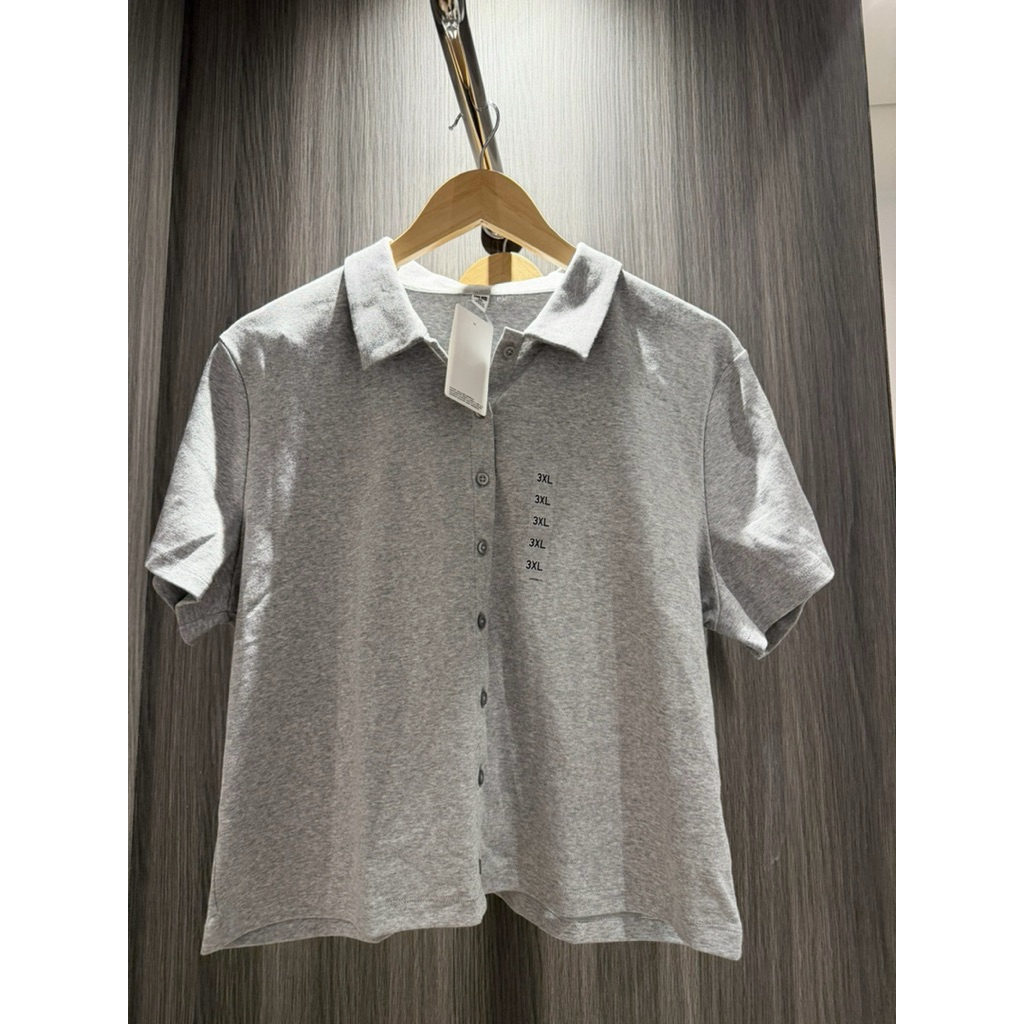[SALE NEW] UNIQLO MINI POLO SHIRT SHORT SLEEVE SIZE XXL WARNA ABU ABU