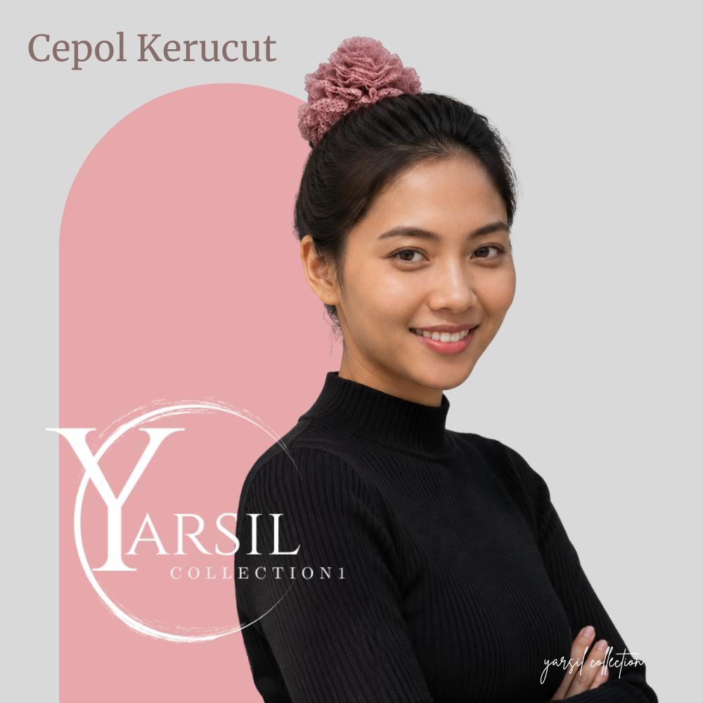 Cepol Kerucut hijab Brukat Scrunchie Turki / Ikat Rambut Sanggul Anti Pusing Volumizer Jumbo