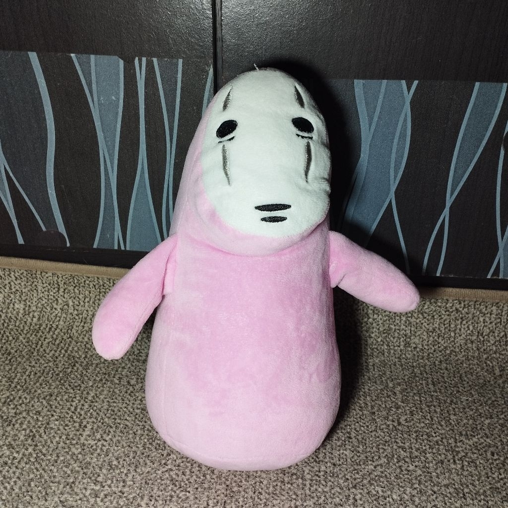 Boneka Kaonashi from spirited away / hantu No face warna pink muka bordir
