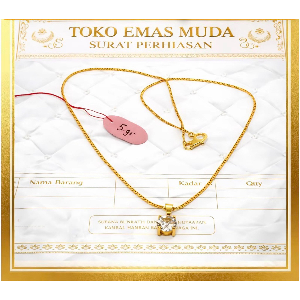 KALUNG ITALY PERMATA 3mas mda FREE SURAT TOKO