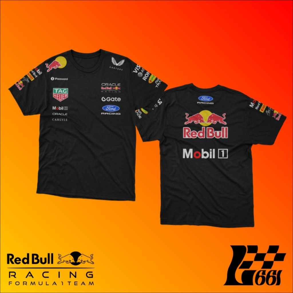 T shirt red bull f1 bahan cotton combed 24s