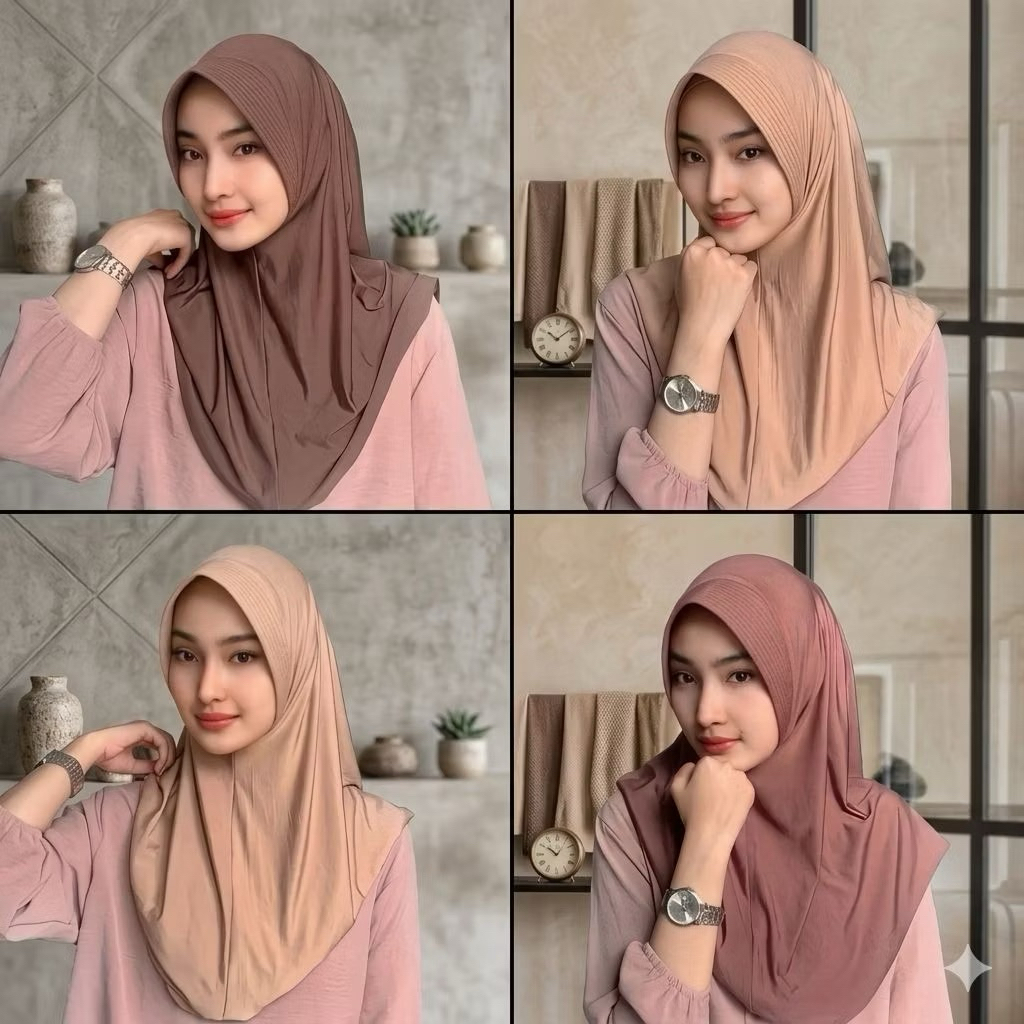 HIJAB INSTAN JERSEY HIJAB SPORT VOLLY / JILBAB/KERUDUNG BERGO SPORT ( OLAH RAGA ) OVAL POLOS UKURAN 