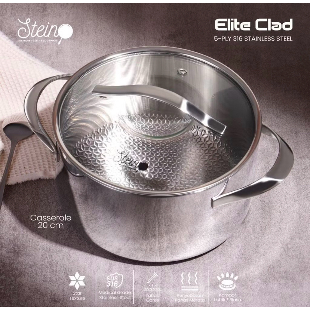 STEIN Elite Clad Caserole - Panci Stainless Steel 20cm
