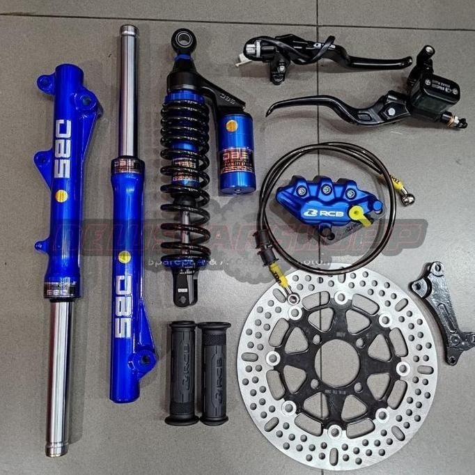 Paket Full set master rem rcb e3 12.7mm kanan kiri + kaliper 2 piston + selang 90cm + handgrip + dis