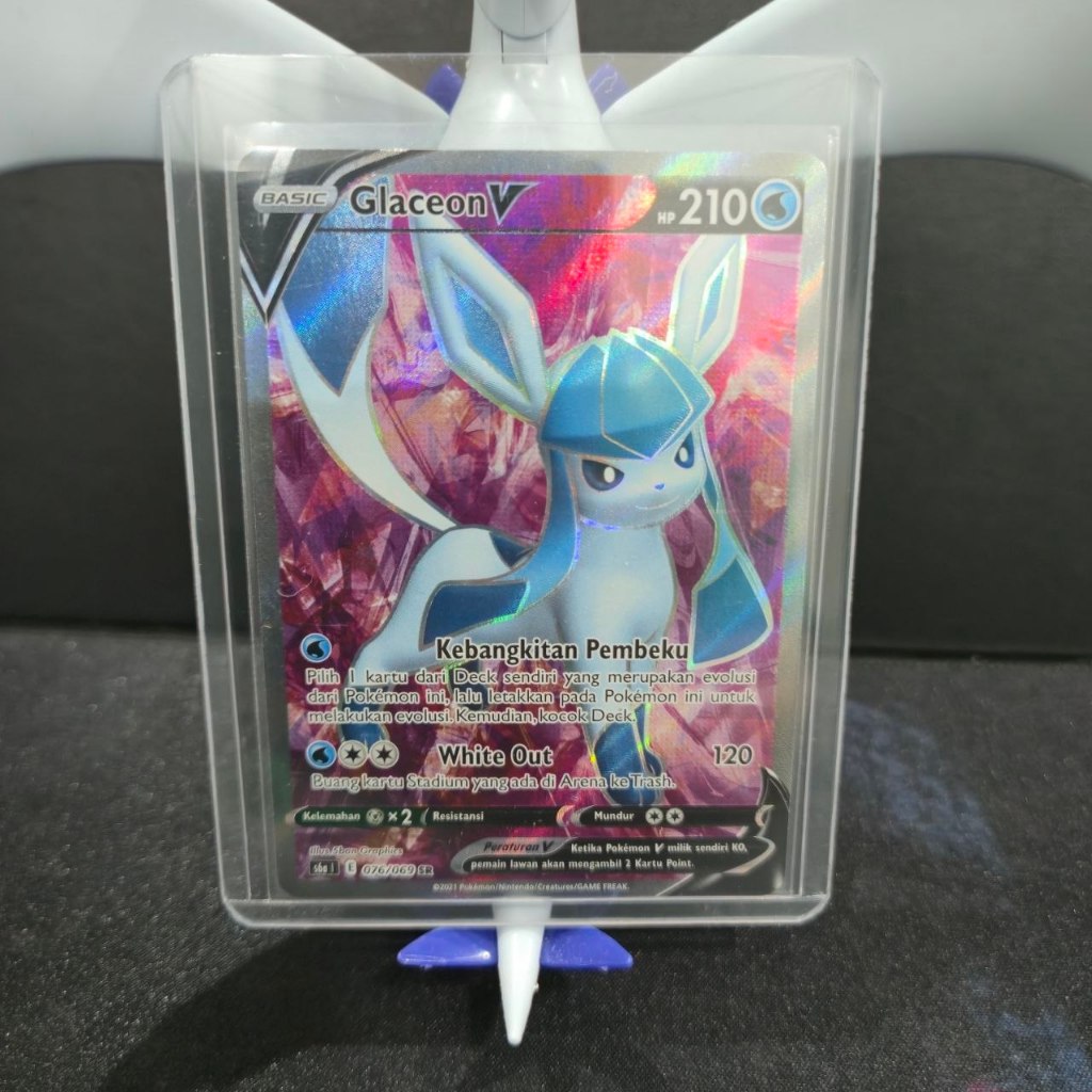 Glaceon V SR 076/069 Pokemon IND - Para Eevee Pahlawan