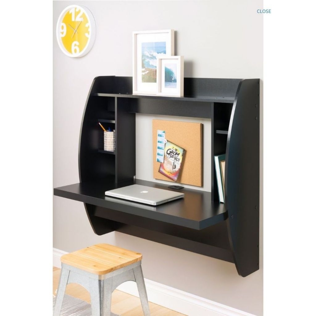 Meja Gantung Minimalis/Meja Belajar Tempel Dinding/ Meja Kerja Laptop Wall Desk / Rak Buku Sepaket M