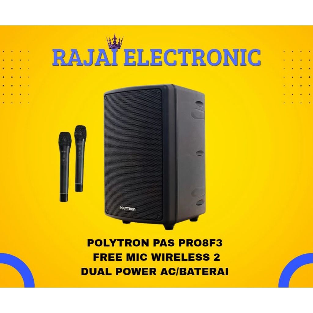 SPEAKER POLYTRON PAS PRO8F3 / SPEAKER PORTABEL POLYTRON FREE MIC WIRELESS / SPEAKER 8INCH POLYTRON
