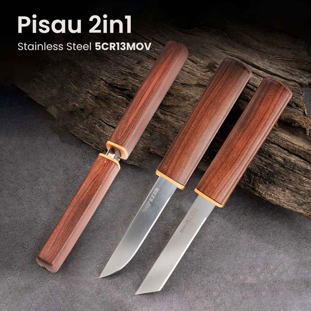 Pisau Katana 2in1 dengan Bilah Tahan Karat dan Pegangan Nyaman
