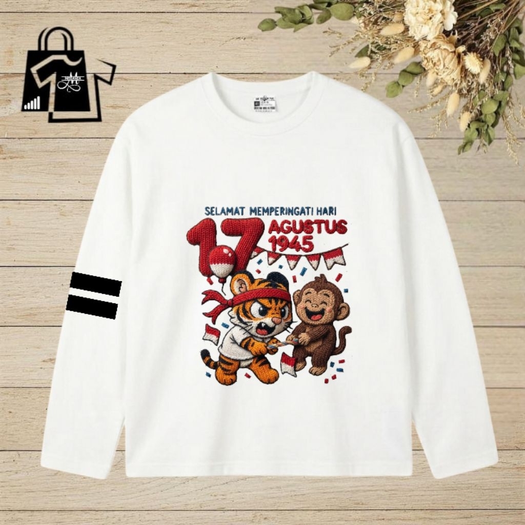 Kaos 17agustus anak lengan pendek dan lengan panjang usia 1-15th