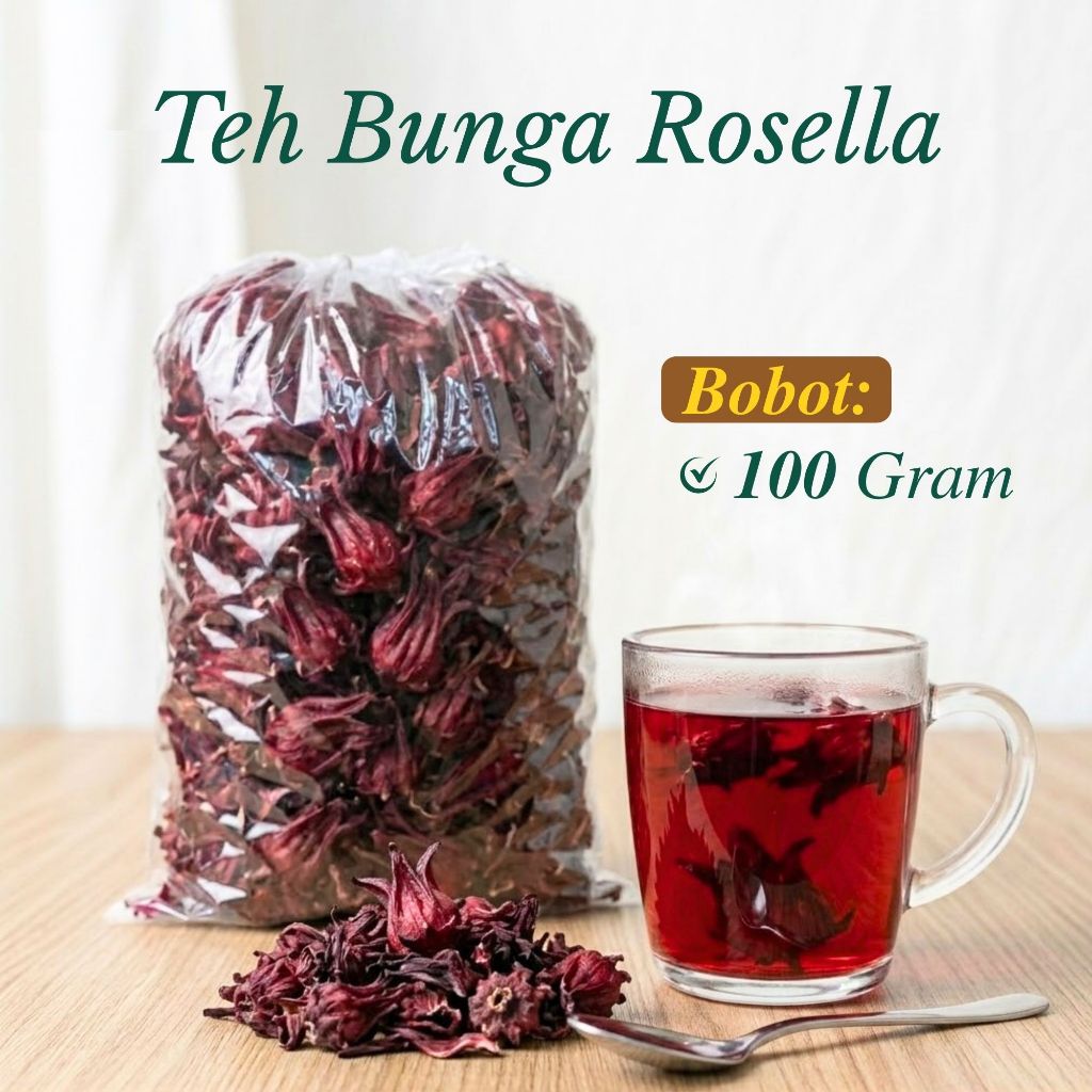Jogja Herbal - Teh Bunga Rosella Merah Kering Grosir Rosela Merah 100 Gram