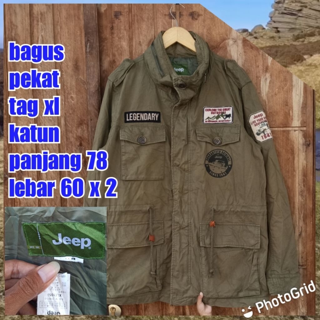 jaket parka army military green hijau m65 fashion jeep xl besar jumbo